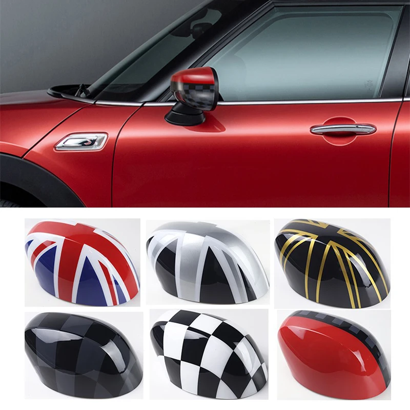 2pcs Car Rear View Mirror Cover Case Union Jack Shell For Mini Cooper