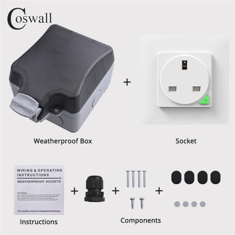 Coswall   ׺ Ÿ̸ ġ,  ͸ , α׷ ,  ǥ , IP66 ,  13A