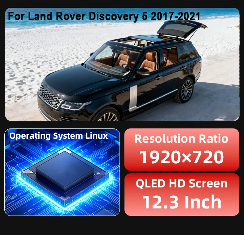 Digital Instrument Cluster For Land Rover Discovery 5 2017-2021 Carplay Speedome