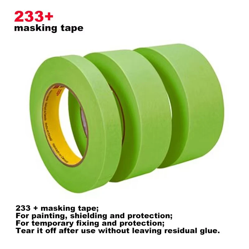 

3M 233+ Scotch Performance Green Masking Tape Automobile Decoration Spray Paint Cover Temporary Protective 18mm*55/60.5m 1 Roll