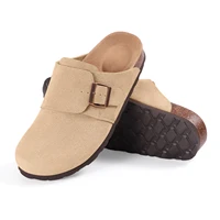 Sabots Shevalues en liège pour femmes, mules en daim de vache avec soutien de la voûte plantaire, tongs de plage confortables, chaussures unisexes tendance 4