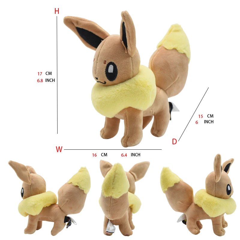 Pokemon Eevee Evolution Sylveon Flareon Jolteon Umbreon Leafeon Vaporeon Pikachu Stuffed Animal Soft Dolls Kids Baby Gift