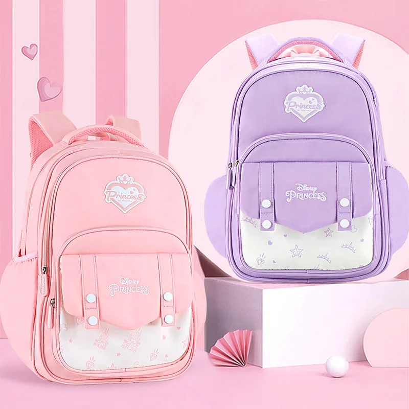 

Ортопедический рюкзак для девочек, школьный ранец Принцессы Disney для средней и начальной школы, вместительная Детская сумка