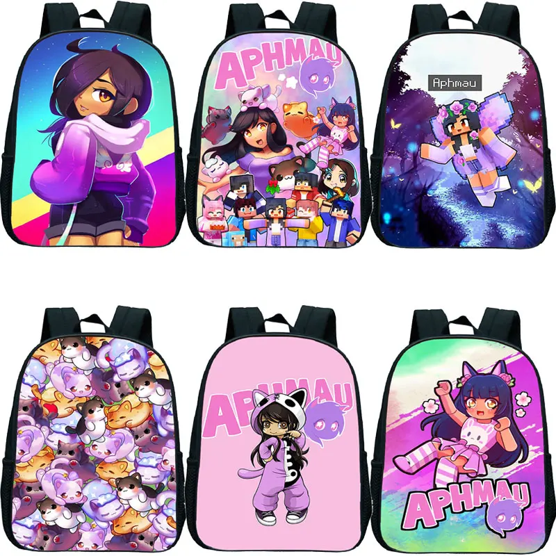 

Cartoon Aphmau 3D Print Backpacks Kindergarten Bags Boys Girls School Bags Kids Anime Rucksack Children Kawaii Bookbag Mochila