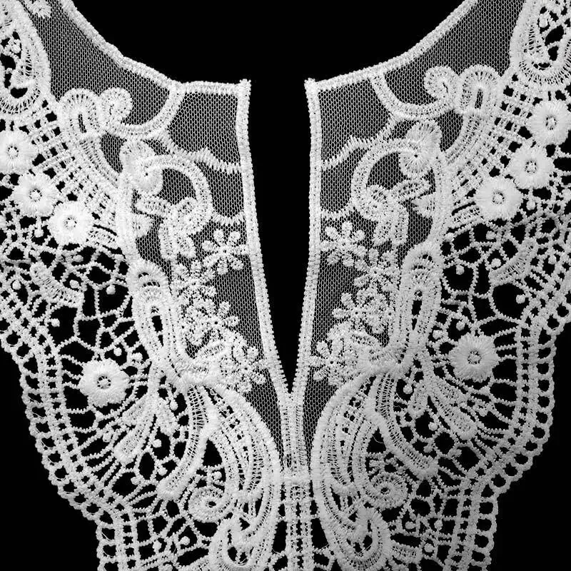 Water Soluble Lace Collar Milk Silk Embroidery Hollow out Chest Flower Fake Collar Mesh Stitching for Men Women Children Baby