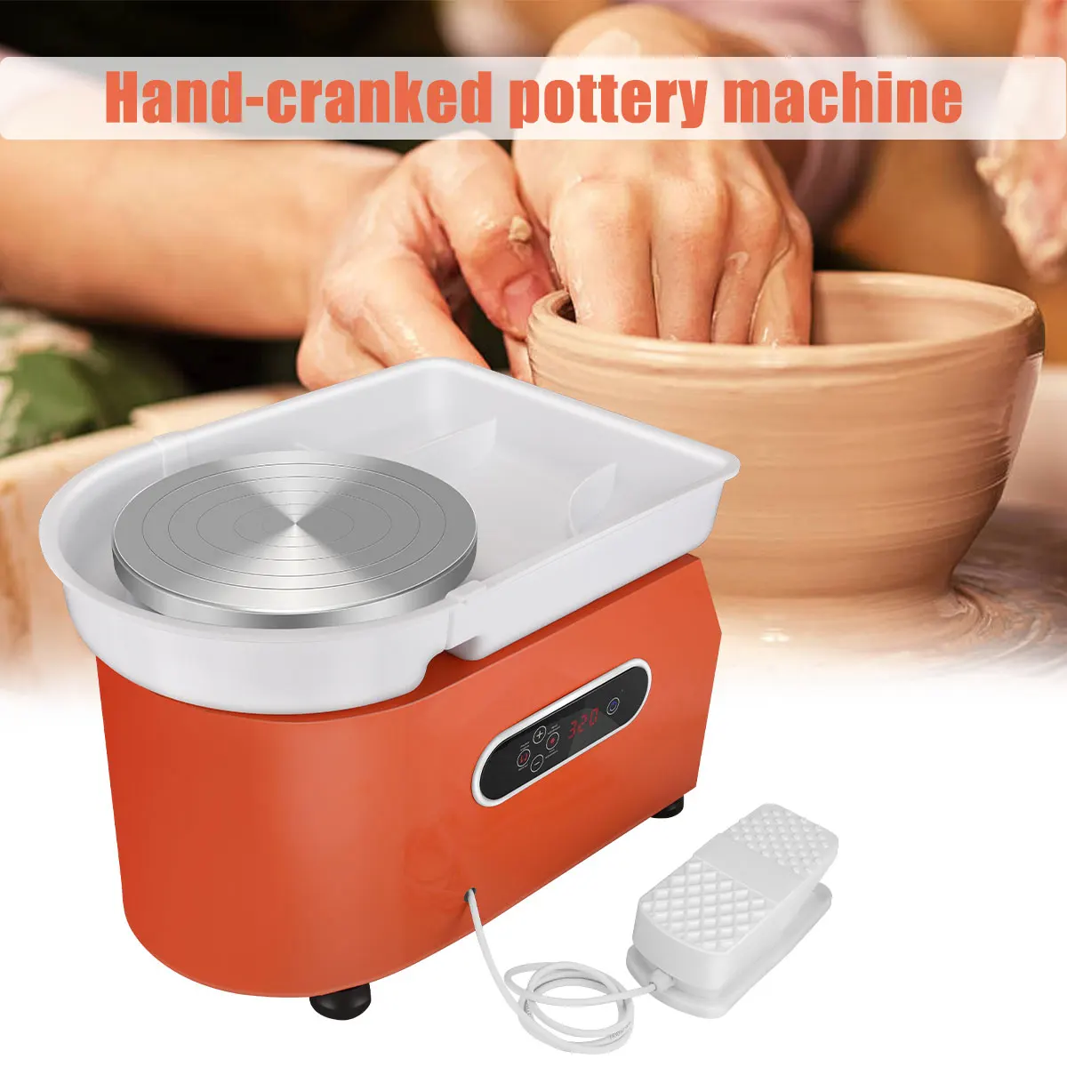Upgrade Electric Pottery Wheel pottery wheel With LCD Display 25cm 350W Electric Pottery Circle Work Clay Handicrafts DIY Tools Detachable