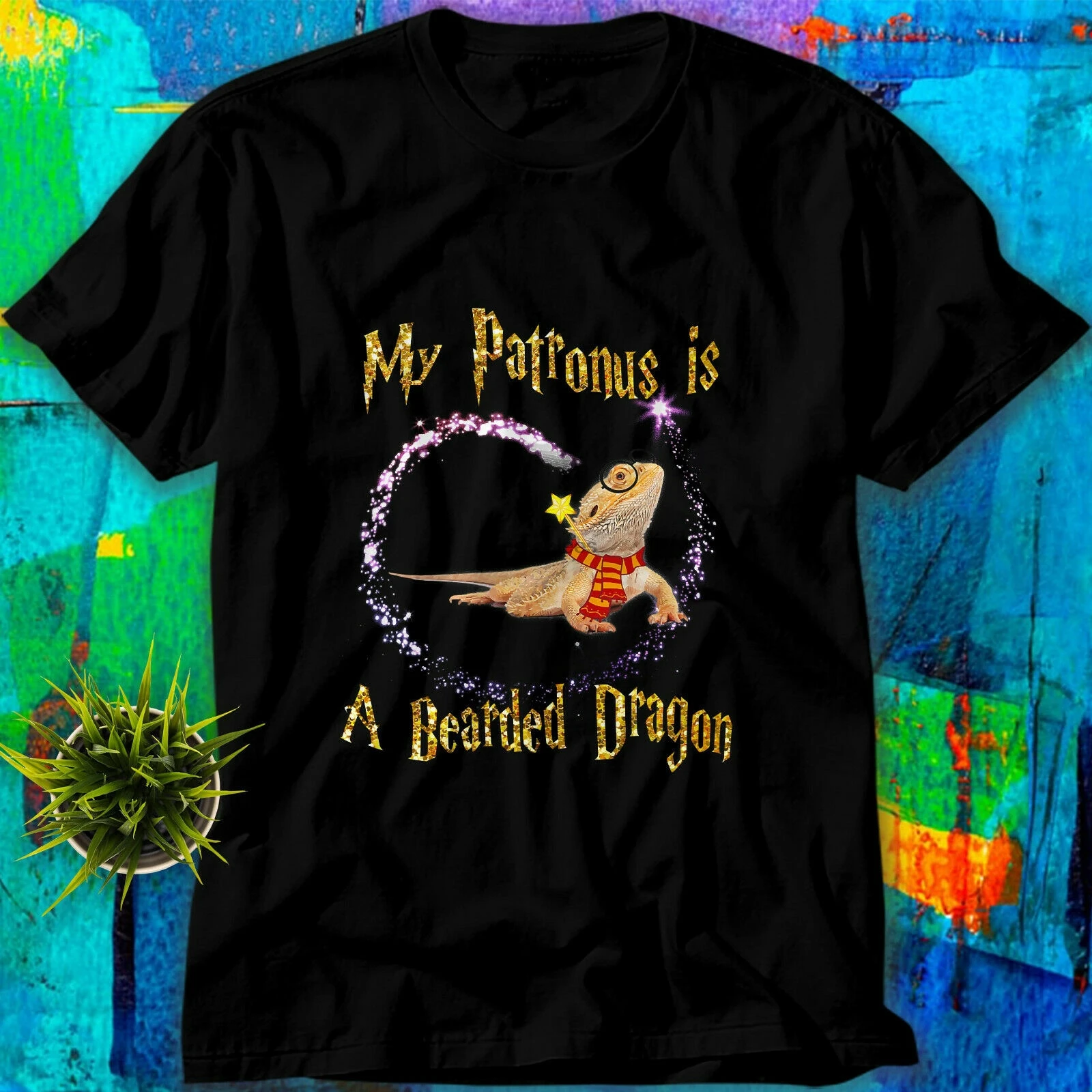 0My Patronus Is A Bearded Dragon Animal Lover T-Shirt Tee Shirt Gift EB31111935 |