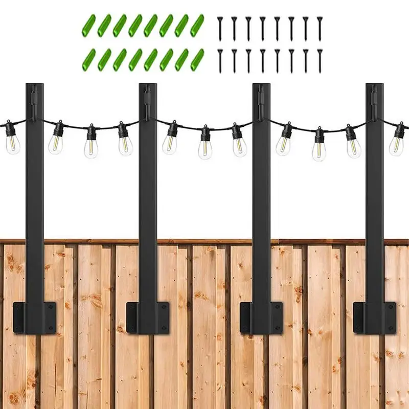 String Light Pole Yard String Light Pole Backyard Outdoor Garden Patio Freestanding Party 4 Pcs Patio Poles For