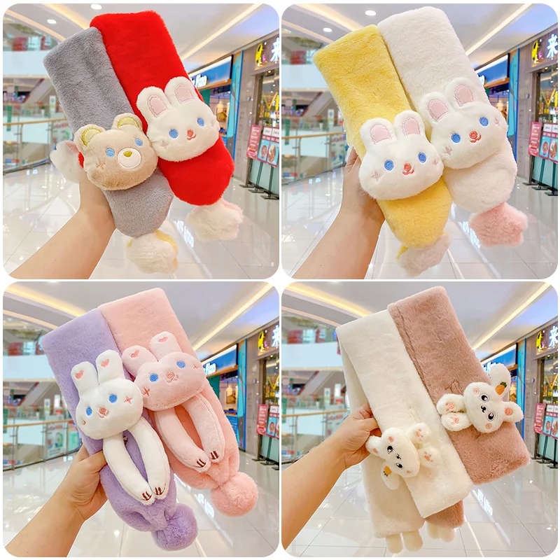 Winter Children Cute Soft Faux Fur Cartoon Carrot Scarf Baby Girls Outdoor Windproof Warm Scarf Boy Kids Plush Thicken children scarf