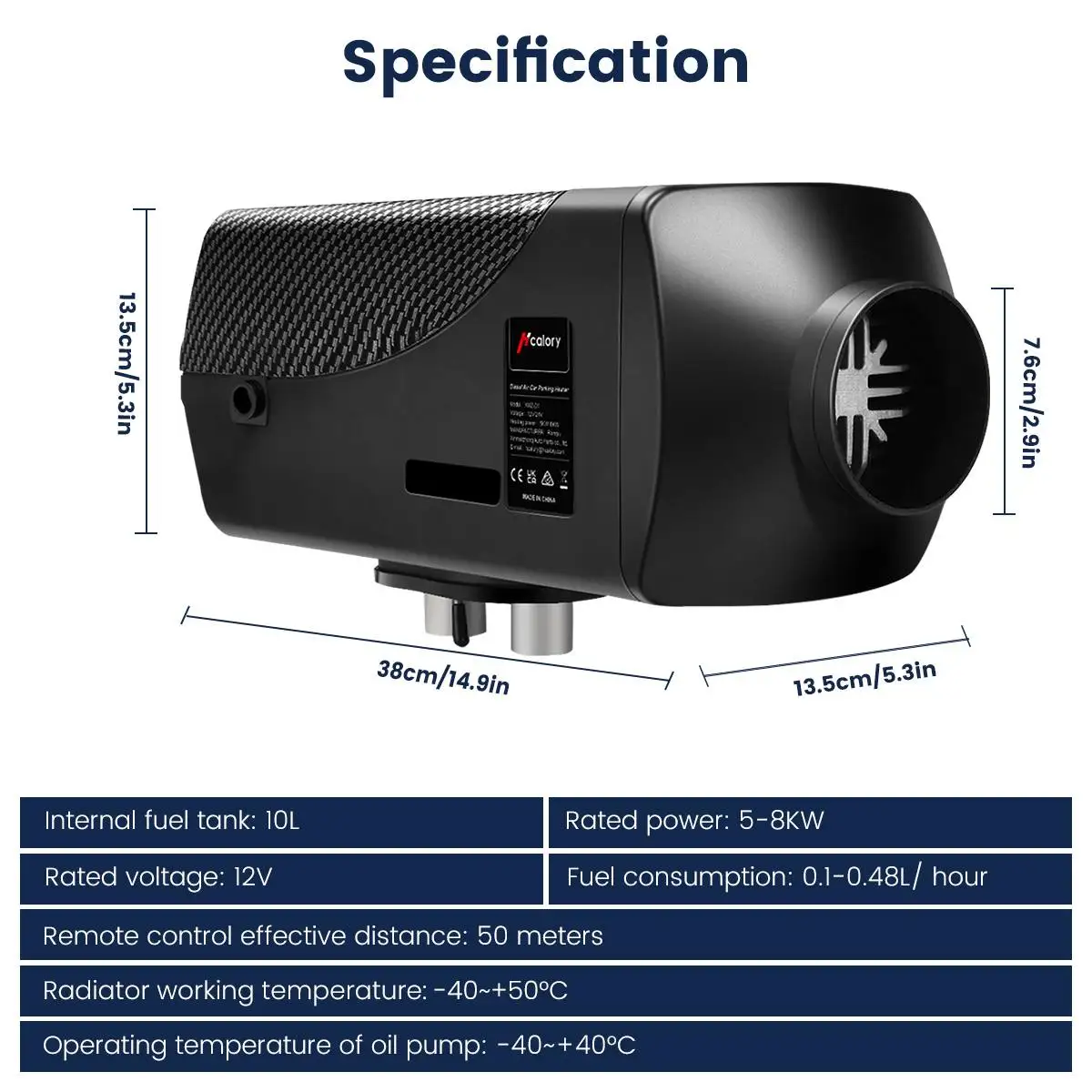 Hcalory Auto Heizung 5KW - 8KW 12V Air diesel Heizung ogrzewanie