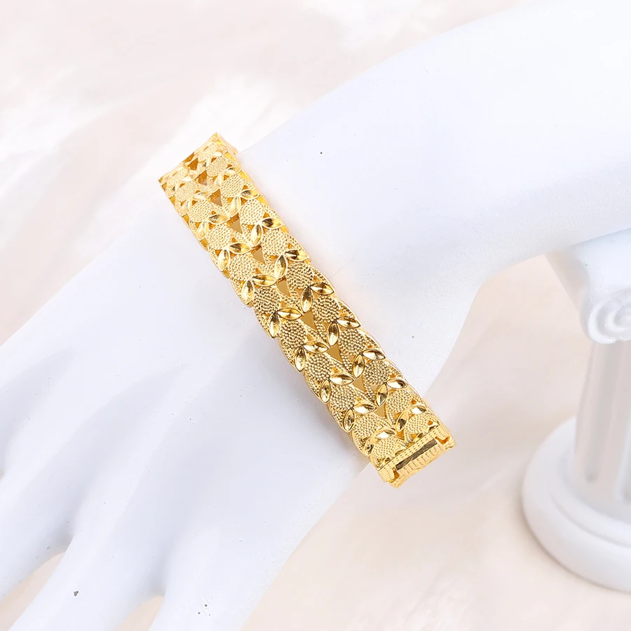 Bangle Bracelet 4pcs 24K Bangles Ethiopian Dubai Trendy Bangles for Women Arab African Gold Color Bracelet Jewelry Middle East Wedding Gifts