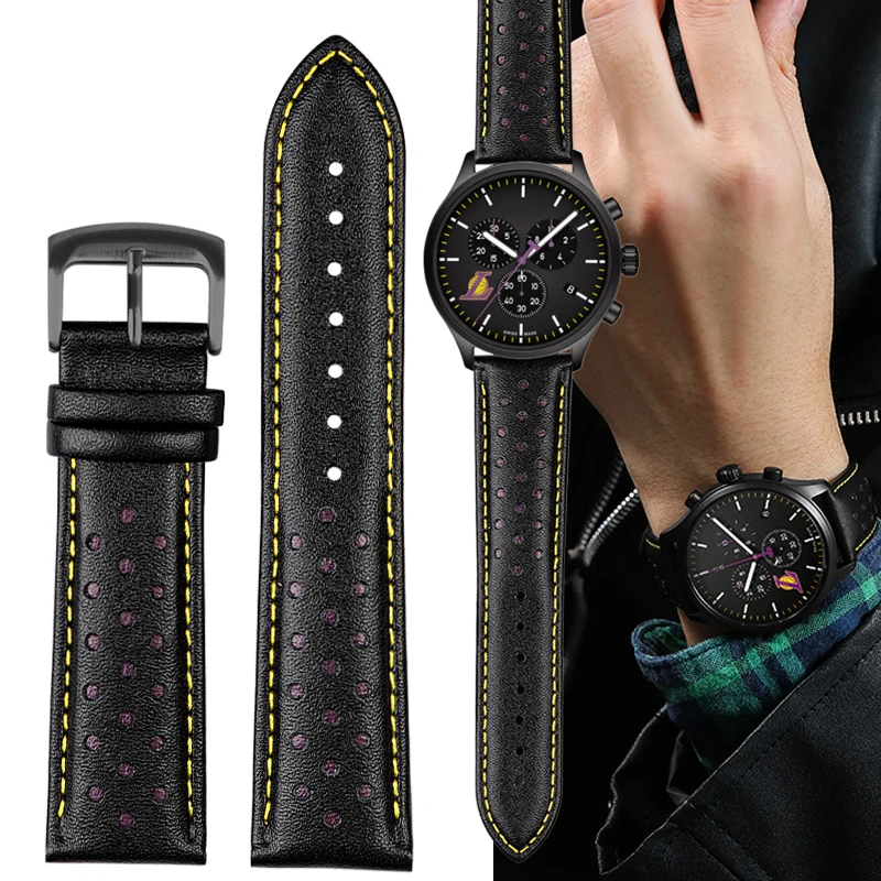 Nuovo Cinturino In Vera Pelle Per Tissot 1853 Special T116 Strap T116617 Warriors Knights Lakers Band Heuer Bracciale Da Uomo 22Mm