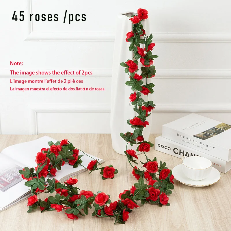 thumbnail image 1 of 1 pieza de flores artificiales de alta calidad, rosas de vid, decoración de boda DIY, flores falsas, decoración de la habitación del hogar, guirnalda colgante de pared, plantas, 1 of 5