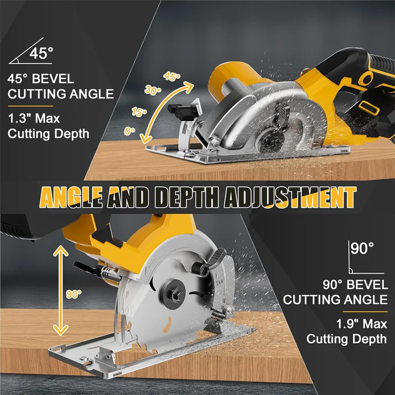 Electric Goddess 5in Brushless Motor Cordless Electric Circular Saw Rechargeable Handheld Woodwork Saw For Dewalt 20V Battery, electric saw,electric circular saw