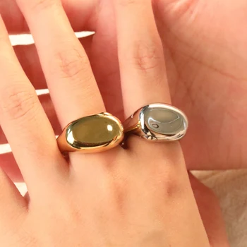 ASONSTEEL Anelli semplici alla moda in acciaio inossidabile Personalità lucida impermeabile antiallergica Anello da dito Gioielli di moda unisex