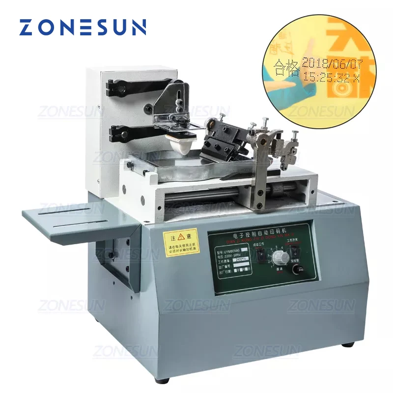 Zonesun Automatic Ink Pad Printing Machine Electric Production Date Coding Machine Plastic Milk