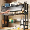 Kitchen Dish Drying Rack High-Capacity Kitchen Adjustable Moistureproof Stainless Steel Bowls Shelf Over Sink Drainer Dish Racks 4