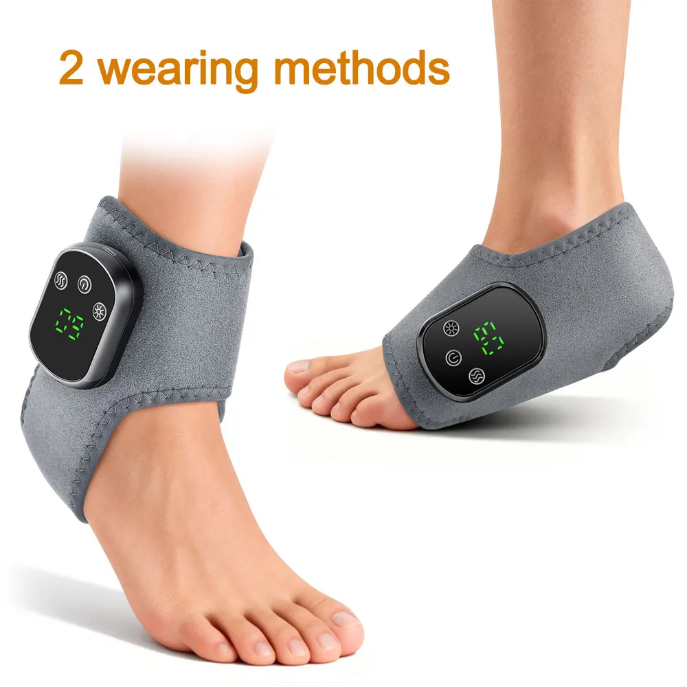 Red Light Foot Ankle Massager Vibration Heating Massage Wrap Brace Foot Joints Fatigue Relief Thermal 600nm 660nm Relax Machine