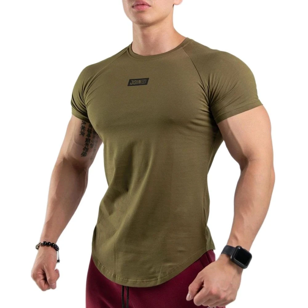 Gym T-shirt Men Fitness Bodybuilding Cotton Skinny T Shirt Male Running  Sport Jogging Training Tee Tops Crossfit Brand Clothing - Running T-shirts  - AliExpress