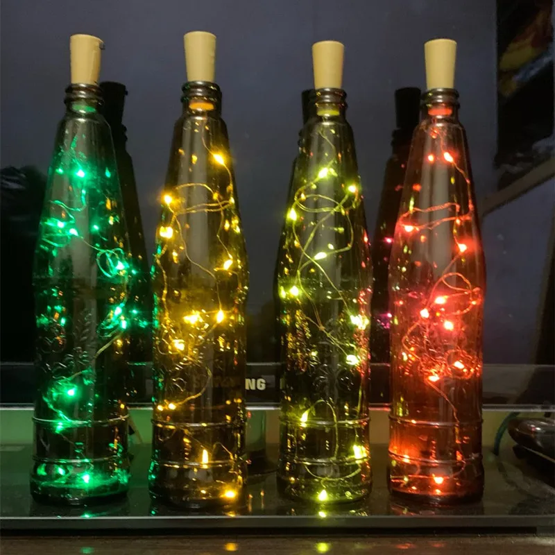 

Wine Bottle Decoration Lamp Bar Light 6pcs Wedding Garden Fairy Lamp Christmas Party Copper Wire Light Outdoor LED String Lamp