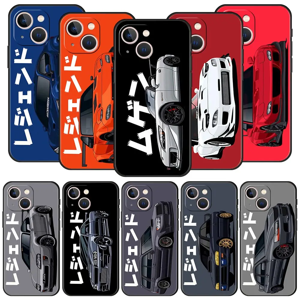 Custodia Per Telefono Di Lusso Per Iphone 11 12 13 15 14 Pro Max X Xr Xs 7 8 Plus Se 2020 Cover Morbida Nera Funda Jdm Tokyo Drift Sports Car