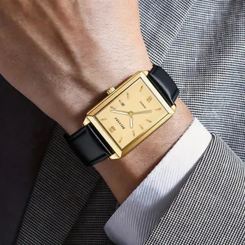Orologi da Uomo di Marca Top, Moda Semplice con Cinturino in Pelle, Orologio da Polso Analogico al Quarzo, Casual Business, Regalo per Lui, Reloj De Hombre