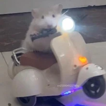  Hamster Stunt Spinning Motorcycle 360 Degree Rotating Light Music Electric Scooter Creative Toy Gifts Pet Supplies TKMadeMeBuyIt 