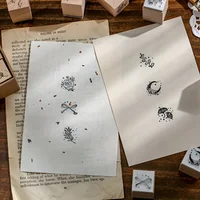 16pcs Wooden Rubber Stamp Set, Vintage Floral Botanical Stamps For Scrapbooking, Journaling, DIY Craft Stationery 4