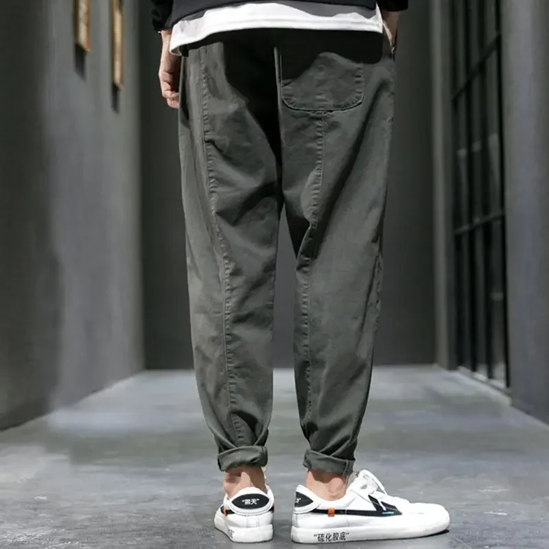 2024 Spring Autumn New Fashion Temperament Korean Pants Man Straight Leg Loose Casual Male Trousers Hip Hop Streetwear Clothes