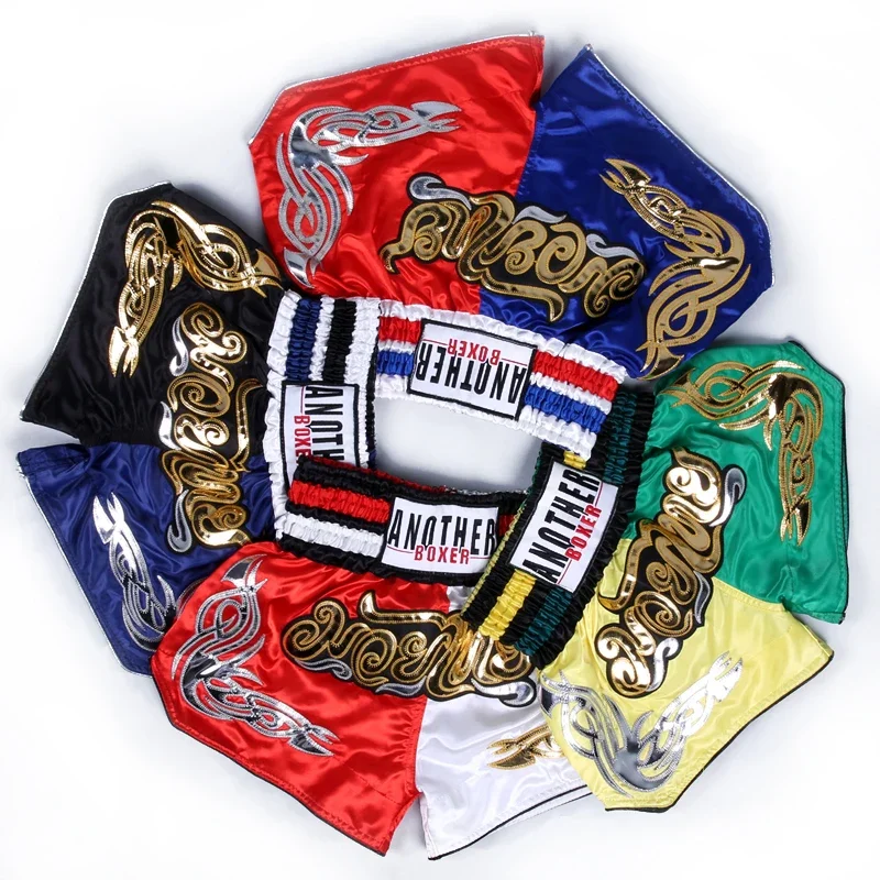 Men's Boxing Pants Printing MMA Shorts Fight Grappling Short Polyester Kick Gel Boxing Muay Thai Pants Thai Shorts