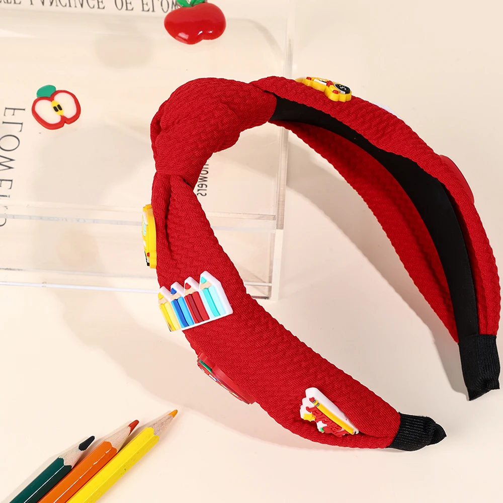 1pc niedlichen Bleistift Schulbus dekoriert Mode Stirnband Haarband für Mädchen Geschenk für die Schulzeit und Lehrer tag – Detail 2