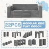 Children's Sofas, 22Pcs Modular Kids Play Couch, Floor Sofa for Children, 1000+DIY Creativing Playroom Furniture for Toddlers 2
