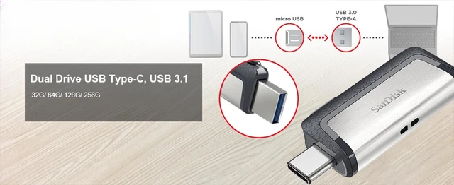 Sandisk-unidad Flash Usb 3,1, Pendrive Otg Tipo C Con Usb-a, 1tb, 512g,  256g, 128g, 64g, 32g, Ultra Dual Drive Usb A/c Stick - Usbs - AliExpress