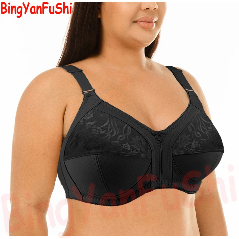 Top White lace Large Minimizer Push Up Bras for women sexy Plus Size BH Unlined Full Coverage vest backless sports bra PAD C02 2