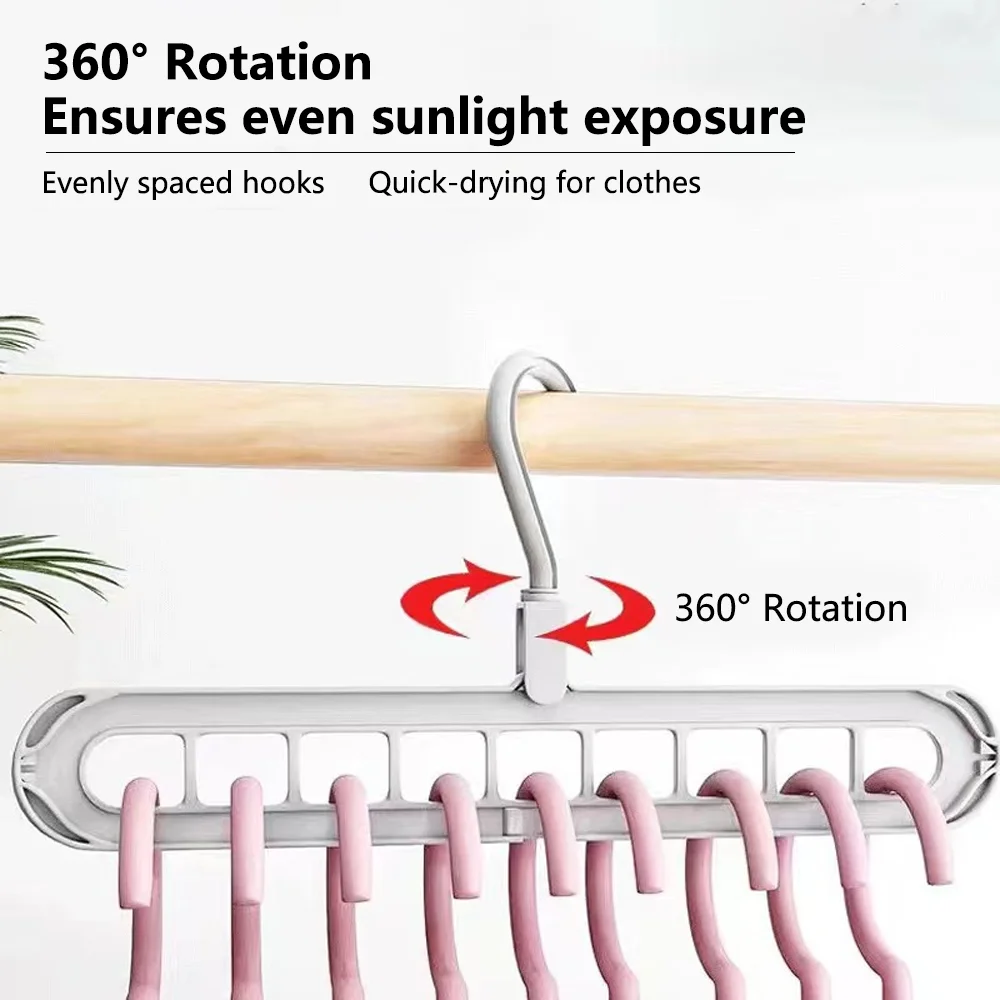 1-5 قطع من شماعات توفير المساحة ذات 9 فتحات، منظم...