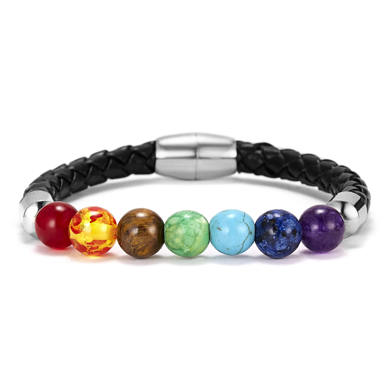 7 Chakra Reiki Healing Stone Bracelet For Women Men Yoga Meditation Jewelry Handmade Woven Natural Crystal Beads Bracelet Bangle