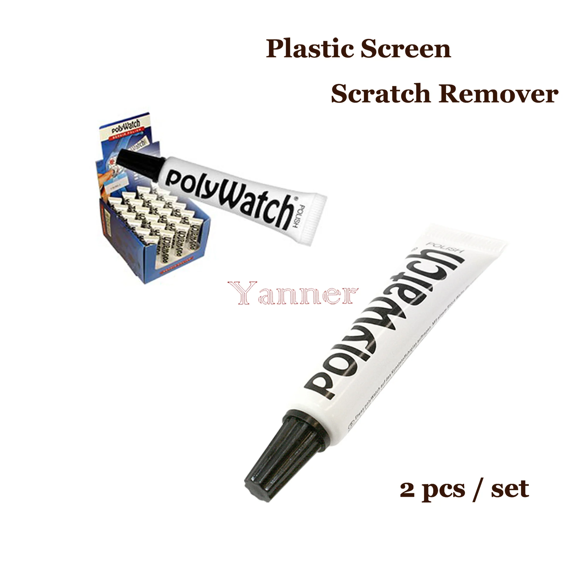 2 PCS POLYWATCH SCRATCH REMOVAL Plastic/Acrylic Watch Crystals Glasses Repair Vintage