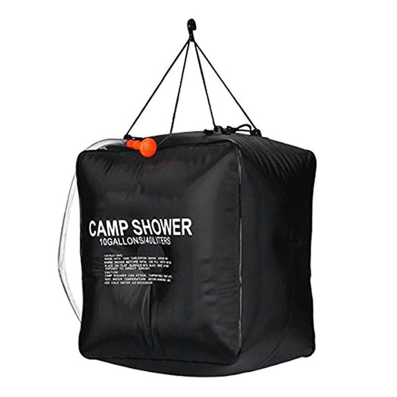 

40L Shower Bag Solar Heated Shower Bag Leak‑Proof For Camping For Outdoor Camping Travel Black