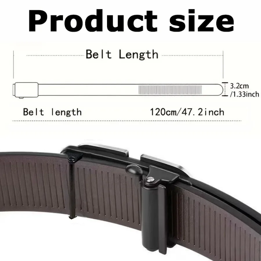 Men's Black Automatic Buckle Belt, Business Style, Minimalist Design, Easy To Handle Suit/casual Pants, Multiple_voghion.com