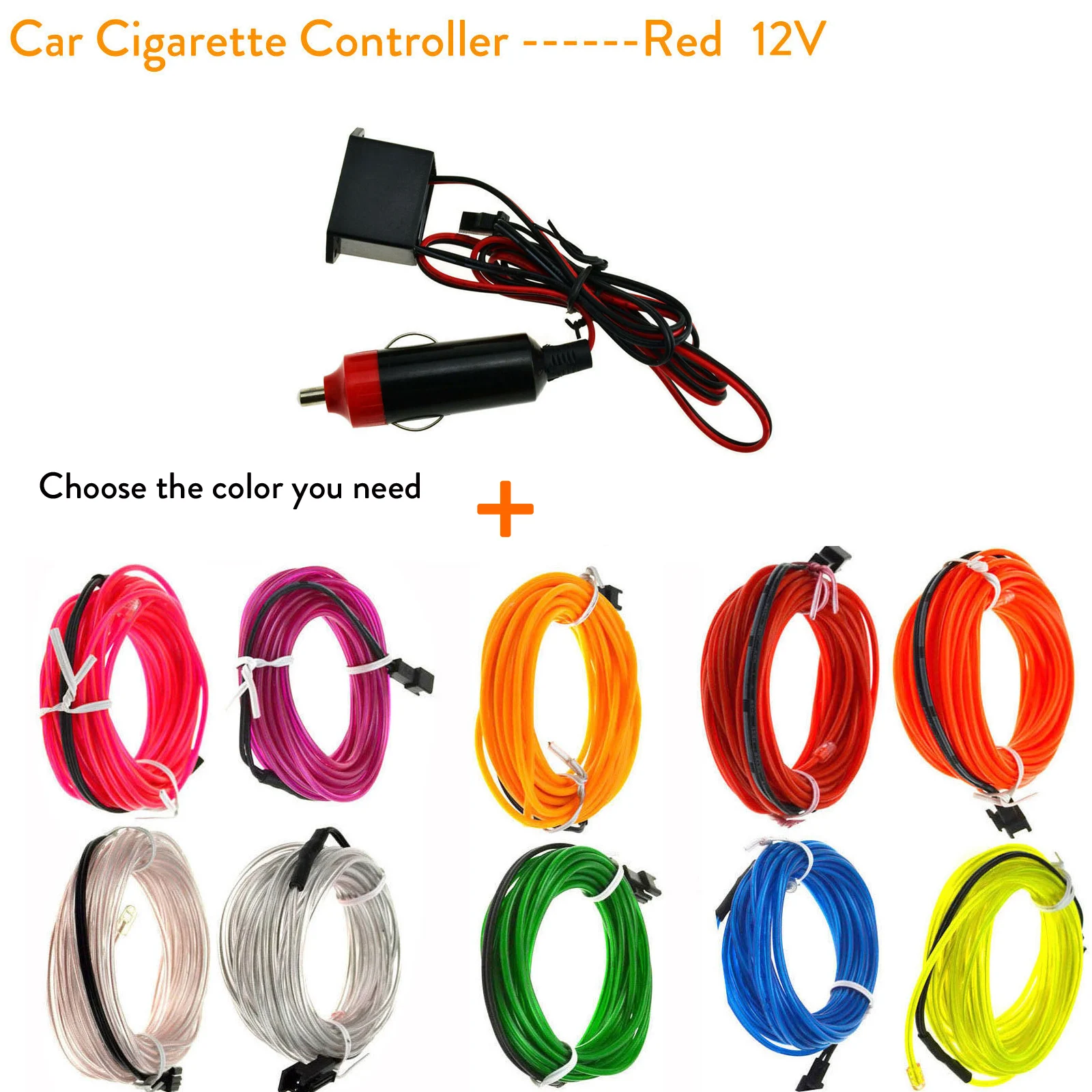 Flexible Neon EL Wire LED Strip – Waterproof Rope for DIY Decor in Red, Blue, Green
