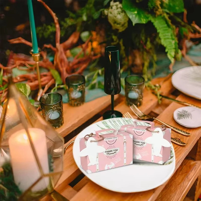 10/20Pcs Suitcase Gift Box Candy Chocolate Packing Box Kids Bithday Party Decor Supplies Travel Theme Wedding Baby Shower Favors