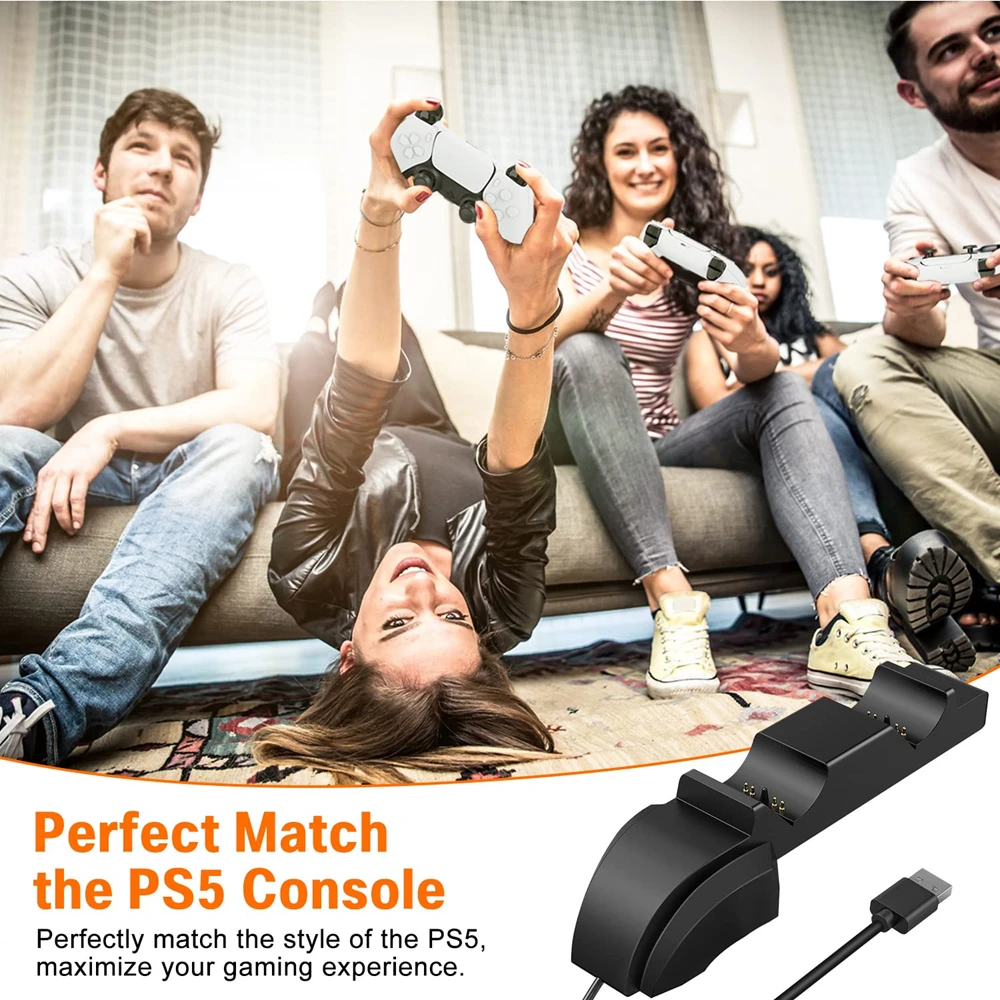 Dual Socket Fast Charging PS5 Controller Charger Station Stand for PlayStation 5 Accessories Handle Holder controller charger dock controller charging base controller charger