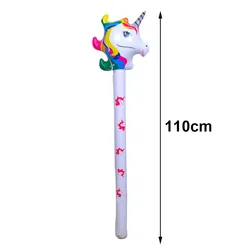 Cartoon Animal Inflatable Stick Balloon Toy - Pig, Bunny, Horse Jungle Set, Kids Birthday Gift - As Shown (Unicorn)