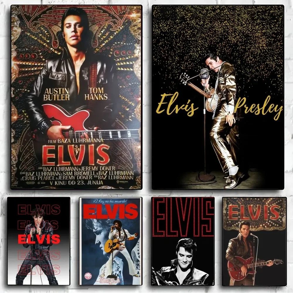 E-Elvis Movie Poster Carta Kraft Vintage Poster Wall Art Painting Study Stickers