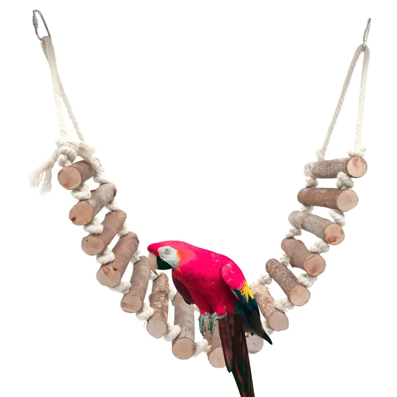 Wooden Bird Rope Ladder Rodent Stand Holder Swing Climbing Parrot Rat Ladder for Cockatiels Conures Pet Supplies parrot toy,bird toy,bird swing toy,bird cage accessories