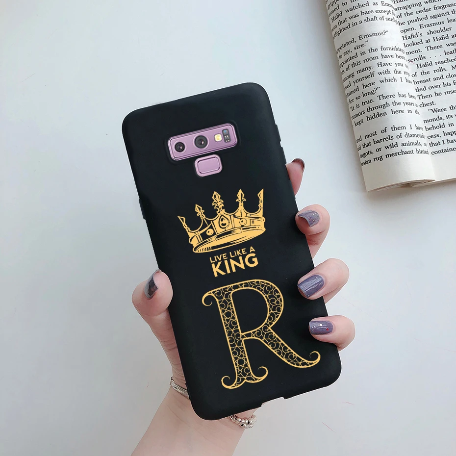 Elegant Crown Letters Shockproof Protective Phone Case - Stylish Silicone Bumper Back Cover for Samsung Galaxy Note 9