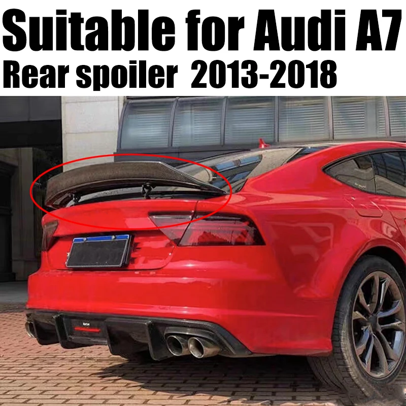 R style High quality real carbon fiber material spoiler For Audi A7 S7 RS7 2013- 2018 Carbon Fiber Rear Spoiler Trunk Wing