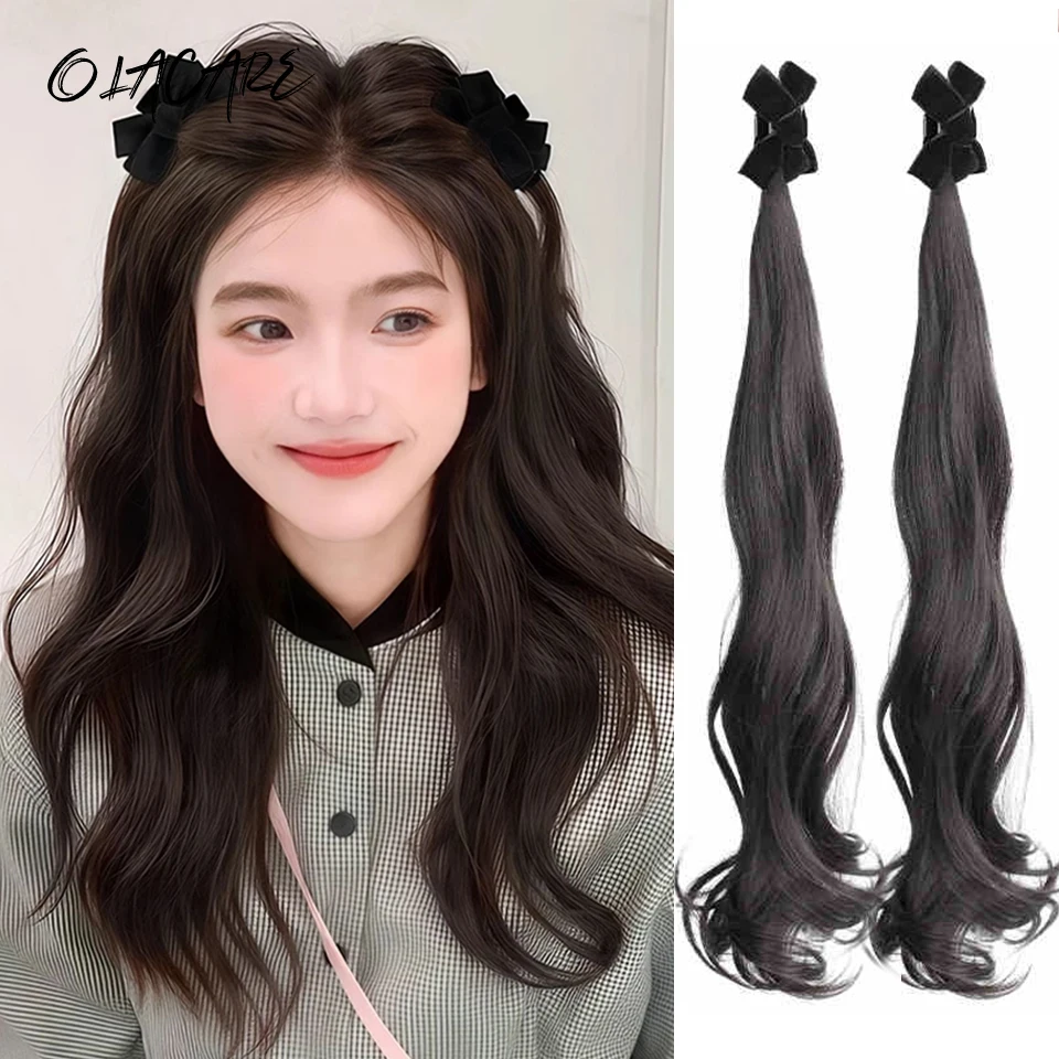 Synthetic Hair Clip On Ponytail Extensions For Women