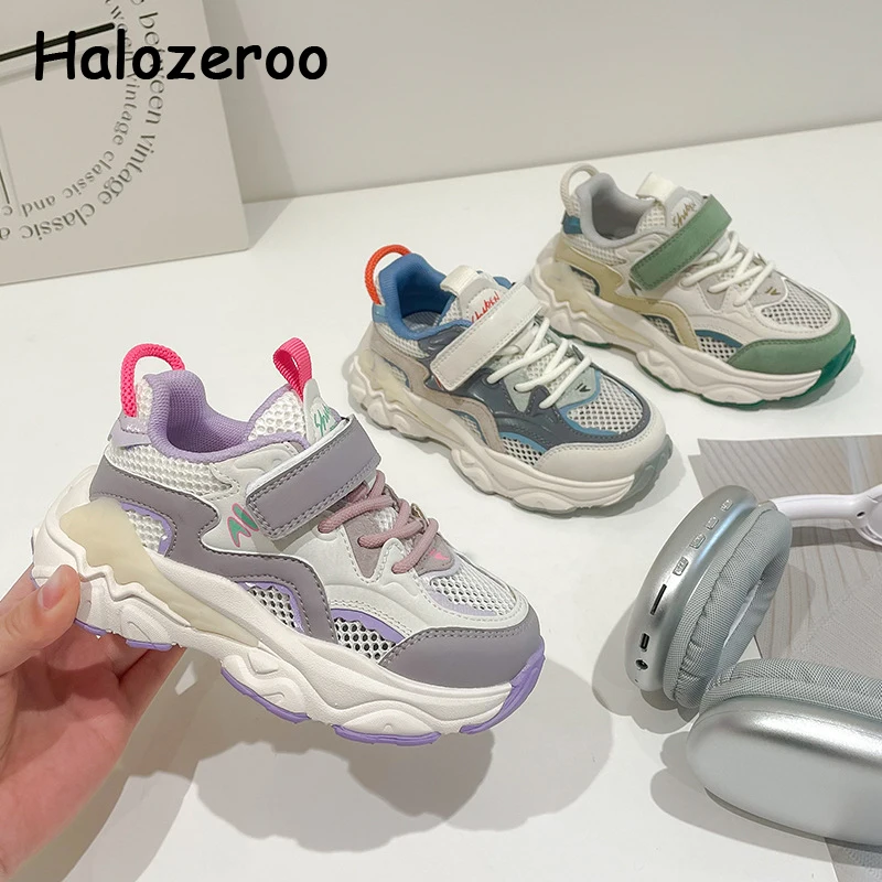 

New Kids Sport Sneakers Baby Girls Genuine Leather Shoes Children Brand Chunky Sneakers Boys Casual Sneakers Trainers Spring