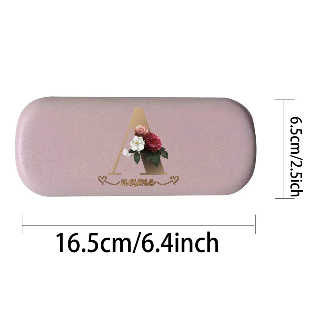Customized Name Women Glasses Organizer PU Case Eyeglasses Storage Box Myopia Glasses Holder With Durable Hinge With Name Custom 2